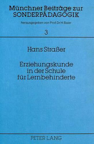 Cover image for Erziehungskunde in Der Schule Fuer Lernbehinderte