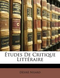 Cover image for Tudes de Critique Littraire