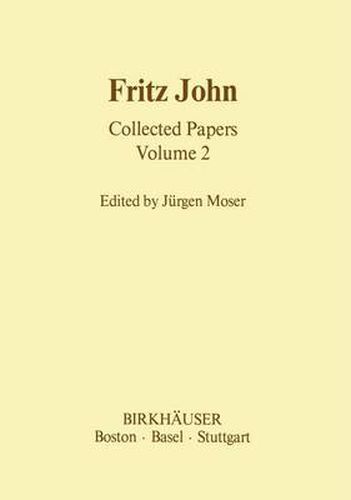 Cover image for Fritz John Collected Papers: Volume 2