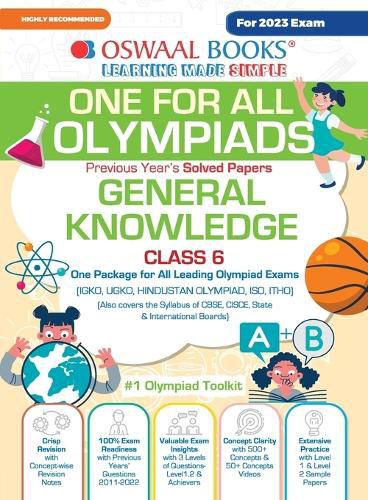 Cover image for Oswaal One For All Olympiad Previous Years' Solved Papers, Class-6 General Knowledge Book (For 2023 Exam)