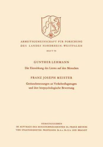 Cover image for Die Einwirkung Des Larms Auf Den Menschen