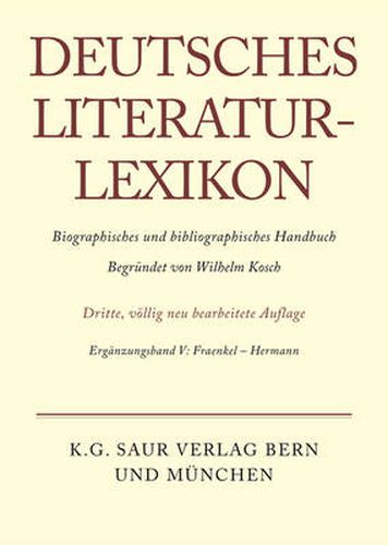 Deutsches Literatur-Lexikon, Erganzungsband IV, Fraenkel - Hermann