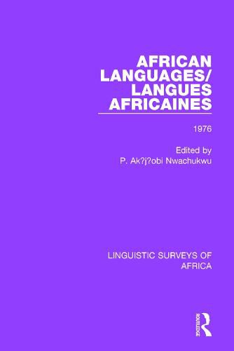 Cover image for African Languages/Langues Africaines: Volume 2 1976