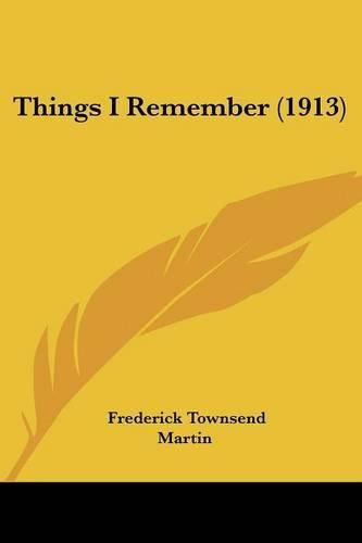 Things I Remember (1913)