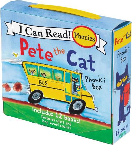 Cover image for Pete The Cat Phonics Box: Includes 12 Mini-Books Featuring Short and Long Vowel Sounds