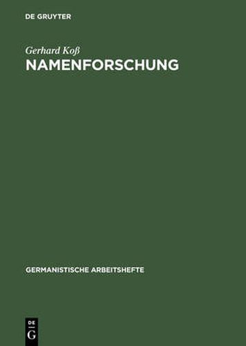 Cover image for Namenforschung: Eine Einfuhrung in Die Onomastik