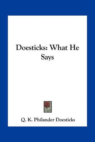 Cover image for Doesticks: What He Says