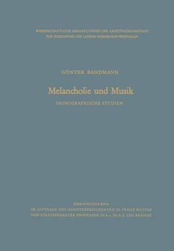 Cover image for Melancholie Und Musik: Ikonographische Studien