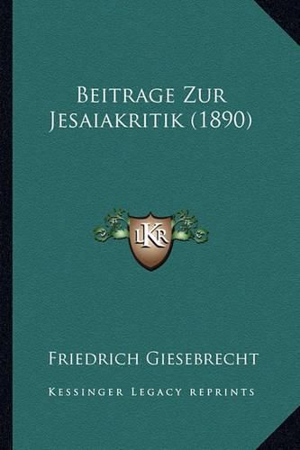 Cover image for Beitrage Zur Jesaiakritik (1890)