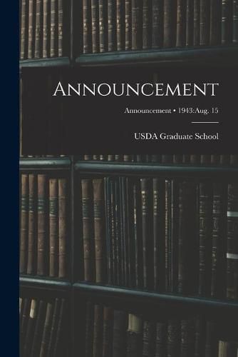 Cover image for Announcement; 1943: Aug. 15