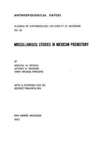 Cover image for Miscellaneous Studies in Mexican Prehistory