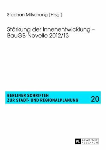 Cover image for Staerkung Der Innenentwicklung - Baugb-Novelle 2012/13