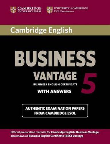 Cover image for Cambridge English Business 5 Vantage Student's Book with Answers