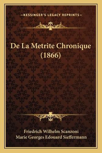 Cover image for de La Metrite Chronique (1866)