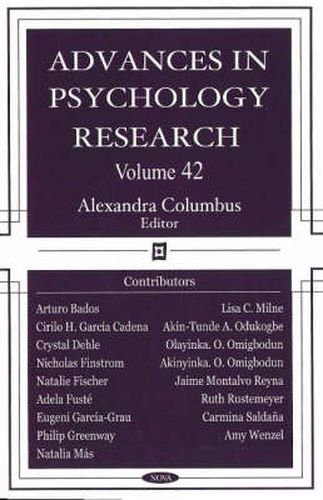 Cover image for Advances in Psychology Research: Volume 42