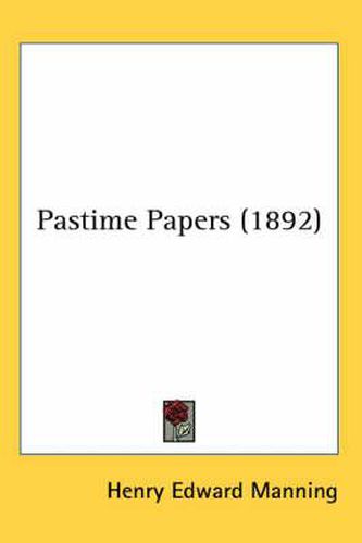 Cover image for Pastime Papers (1892)