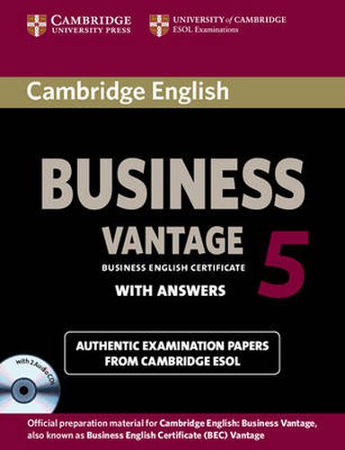 Cover image for Cambridge English Business 5 Vantage Self-study Pack (Student's Book with Answers and Audio CDs (2))