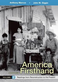 Cover image for America Firsthand, Volume 2: Readings from Reconstruction to Present