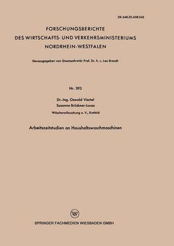 Cover image for Arbeitszeitstudien an Haushaltswaschmaschinen