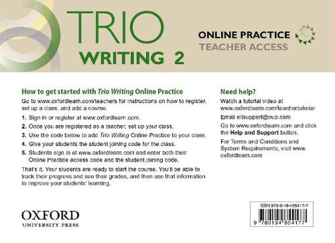 Cover image for Trio Writing: Level 2: Online Practice Teacher Access Card: Building Better Writers...From The Beginning