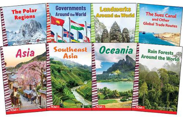 Cover image for Explore The World: Asia, Oceania, Polar Regions, Landmarks, and Governance: Social Studies Readers 8-Book Set