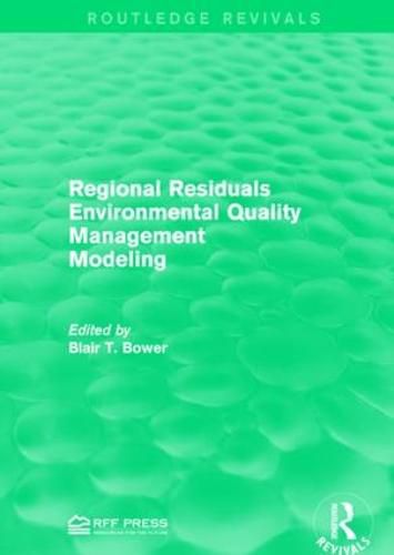 Cover image for Regional Residuals Environmental Quality Management Modeling