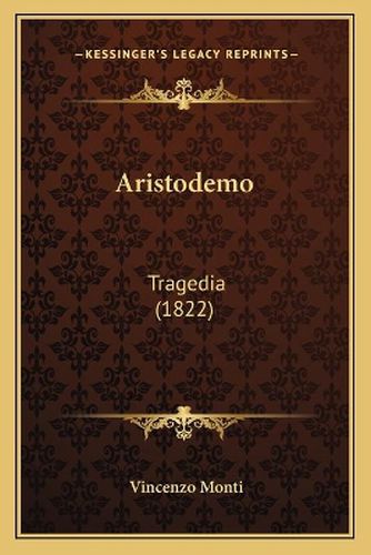 Cover image for Aristodemo: Tragedia (1822)