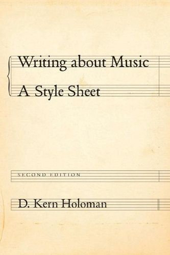 Cover image for Writing about Music: A Style Sheet