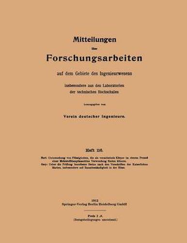 Cover image for Untersuchung Von Flussigkeiten, Die ALS Vermittelnde Korper Im Oberen Prozess Einer Mehrstoffdampfmaschine Verwendung Finden Konnen