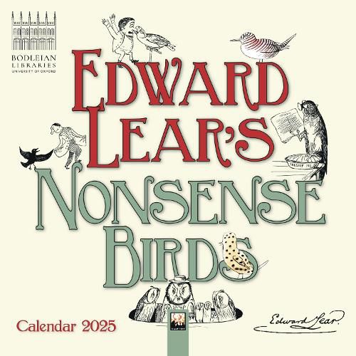 Cover image for Bodleian Libraries: Edward Lear's Nonsense Birds Mini Wall Calendar 2025 (Art Calendar)