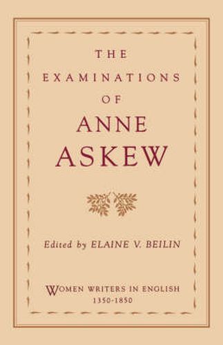 Cover image for The Examinations of Anne Askew