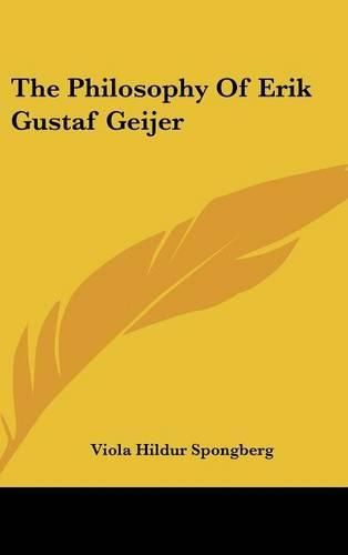 Cover image for The Philosophy of Erik Gustaf Geijer