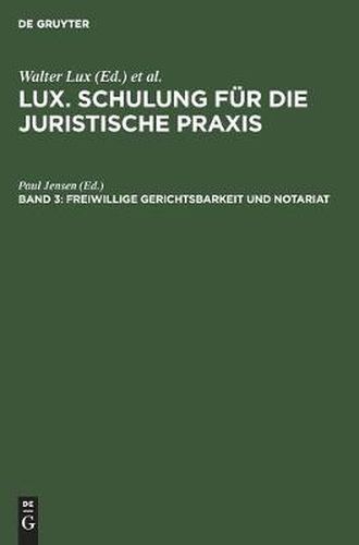 Cover image for Freiwillige Gerichtsbarkeit Und Notariat