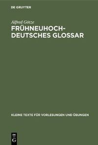 Cover image for Fruhneuhochdeutsches Glossar