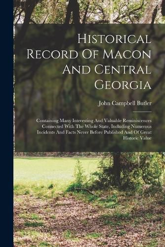 Cover image for Historical Record Of Macon And Central Georgia