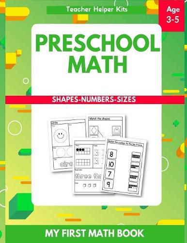 Cover image for Preschool Math: Tracing Numbers, Shapes, Numbers, Beginner Math Workbook