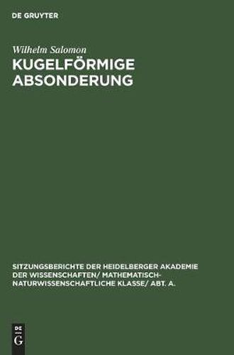 Cover image for Kugelfoermige Absonderung