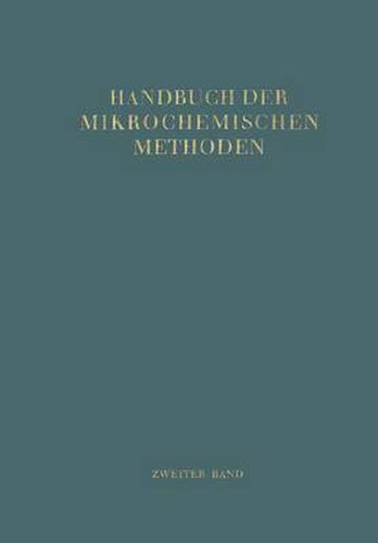 Cover image for Handbuch der Mikrochemischen Methoden: Band II Verwendung der Radioaktivitat in der Mikrochemie