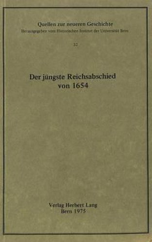 Cover image for Der Juengste Reichsabschied Von 1654
