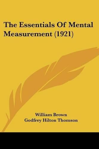 Cover image for The Essentials of Mental Measurement (1921)