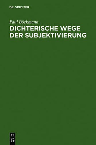 Cover image for Dichterische Wege der Subjektivierung