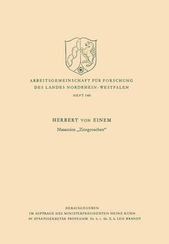 Cover image for Masaccios  Zinsgroschen