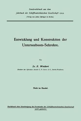 Cover image for Entwicklung Und Konstruktion Der Unterseeboots-Sehrohre