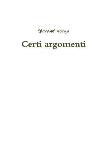 Certi argomenti