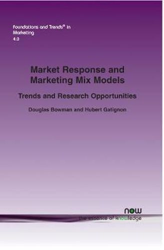 Cover image for Market Response and Marketing Mix Models: Trends and Research Opportunities