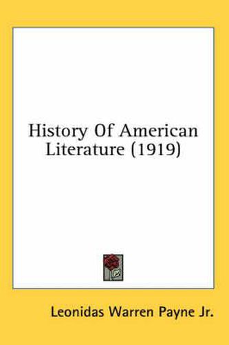 Cover image for History of American Literature (1919)