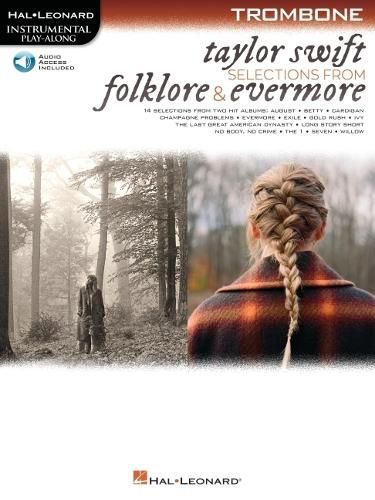 Cover image for Taylor Swift - Selections from Folklore & Evermore: Trombone Play-Along Book with Online Audio