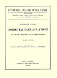 Cover image for Commentationes analyticae ad theoriam integralium ellipticorum pertinentes 1st part