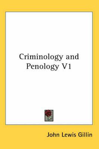 Cover image for Criminology and Penology V1