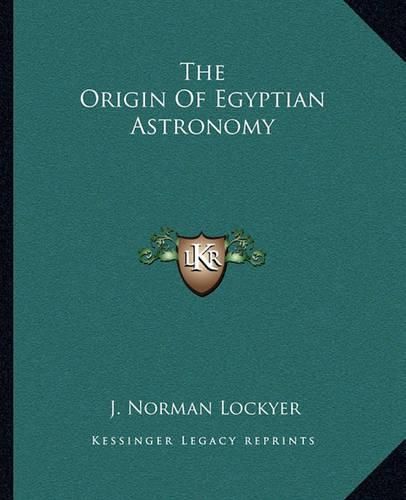 Cover image for The Origin of Egyptian Astronomy